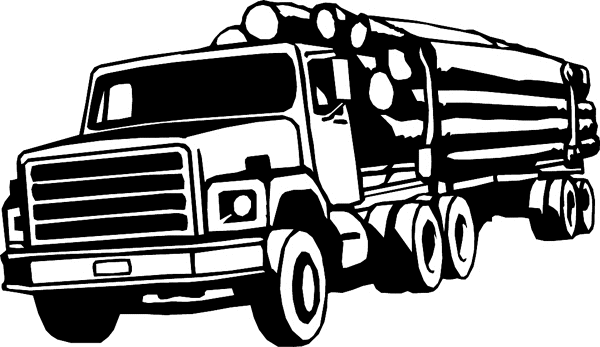 equipment7316 - Log truck with load vinyl decal. Customize on line. 