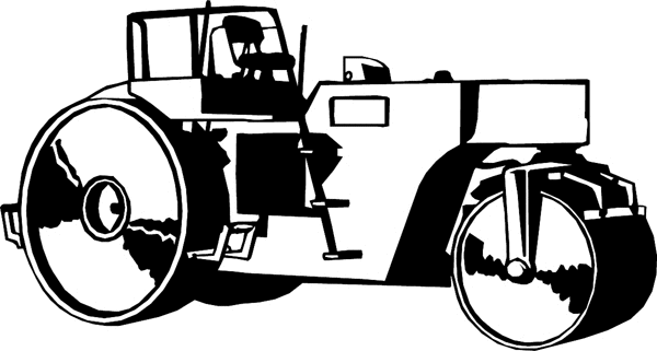 equipment7318 - Paving equipment road packer decal. Personalize on line.