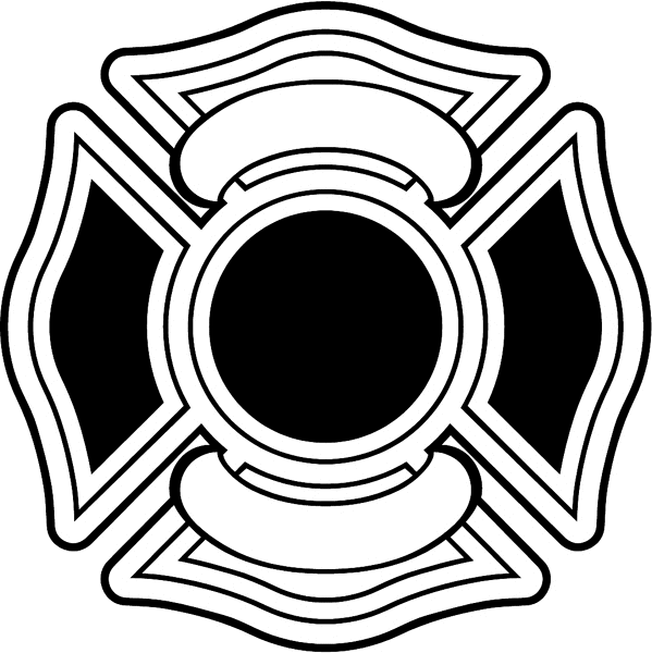 fire_dept11-  Fireman shield for lettering decal. Personalize on line.