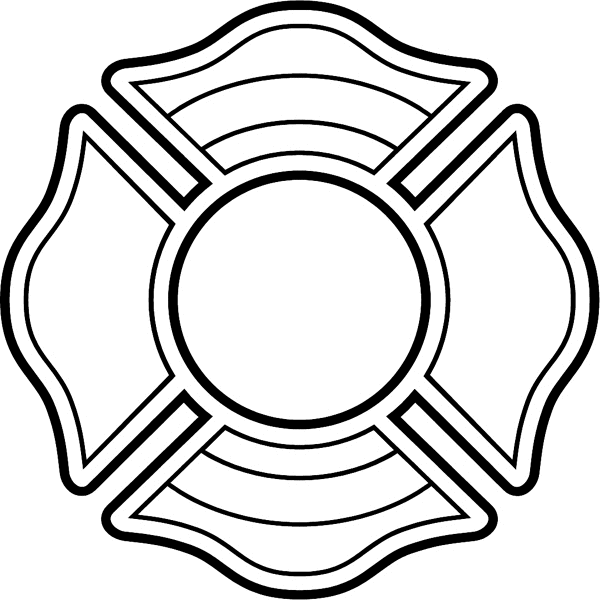 fire_dept14- Fireman shield for lettering vinyl decal. Customize on line. 