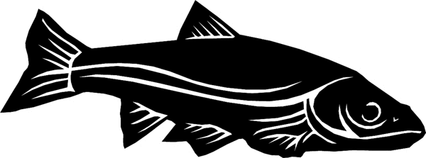 Fish Silhouette vinyl decal. Personalize on line. fish6316