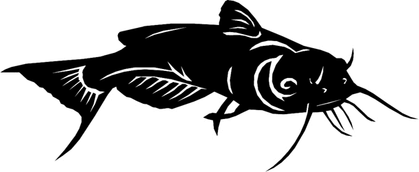 Catfish silhouette vinyl graphic sticker. Customize on line. fish6317