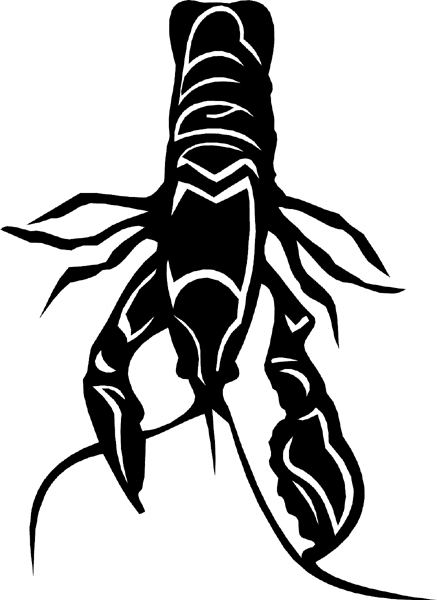 Lobster silhouette vinyl sticker. Customize on line. fish6322- lobster decal