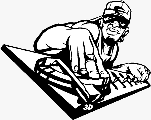 hiphop07 - Cool keyboard player vinyl decal. Personalize on line. 