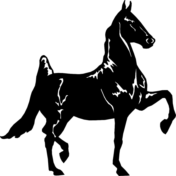 Tennessee Walker silhouette vinyl decal. Personalize on line. horses7101 - walking horse decal