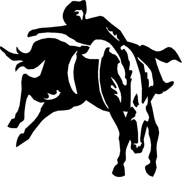 Bronc Buster Rodeo Rider vinyl sticker. Customize on line. horses7106- 