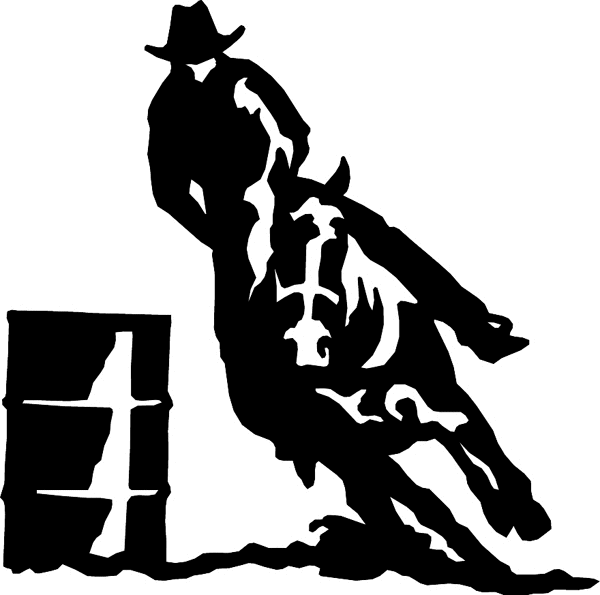 horses7107 - Rodeo rider barrel racer vinyl decal. Personalize on line. 