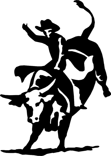 horses7108  Bullrider action vinyl decal. Personalize on line. 