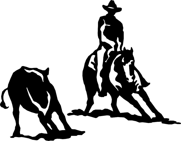 horses7109 - Rodeo steer roping vinyl decal. Personalize on line. 