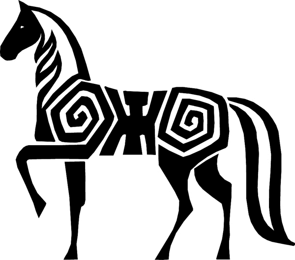 Horse Symbol Silhouette vinyl sticker. Customize on line. horses7114