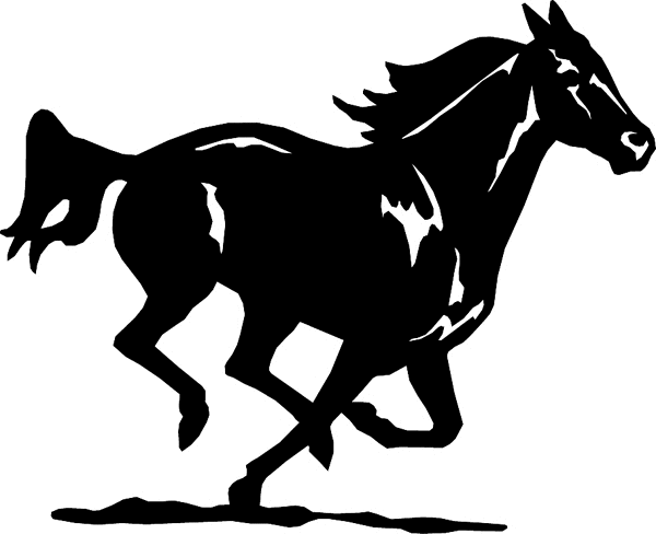 Running Horse silhouette vinyl sticker. Customize on line. horses7122