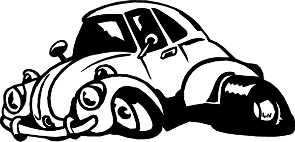 Toon VW Bug graphic sticker. Customize on line. hotrod7425 vw bug decal