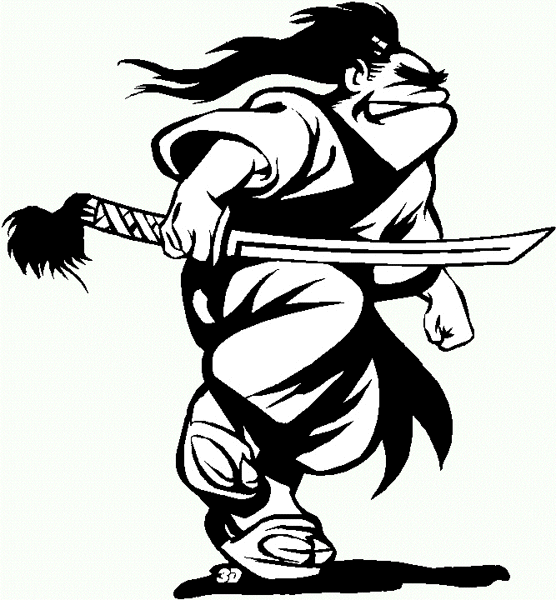 japanimation06- Japenese warrior with sword graphic sticker. Customize on line. 
