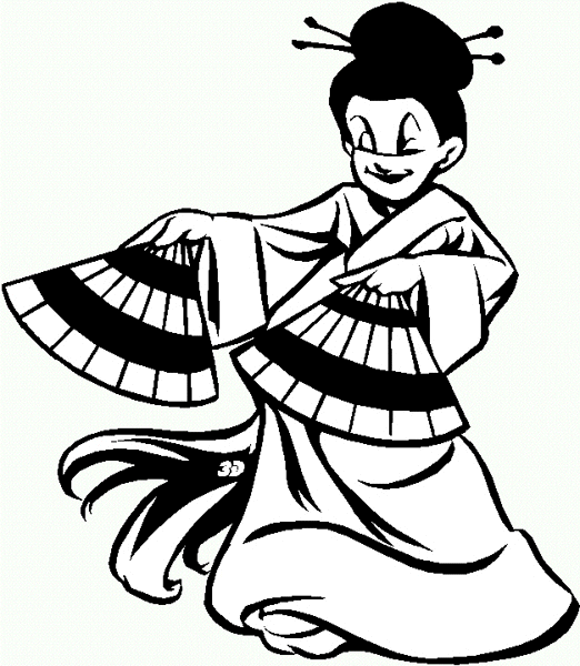 japanimation10 - Japenese dancing lady vinyl decal. Personalize on line.