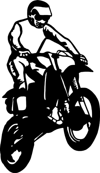 Dirt Bike and Rider action vinyl sticker. Customize on line. motorcycleM007 - dirt bike decal