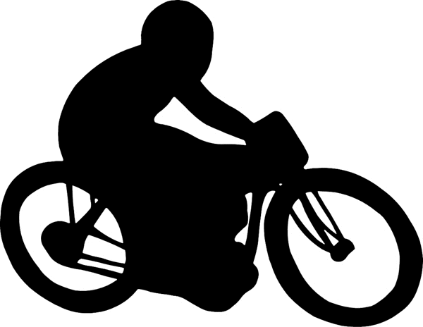 motorcycleM020-   Bicycle rider silhouette vinyl decal. Customize on line. 