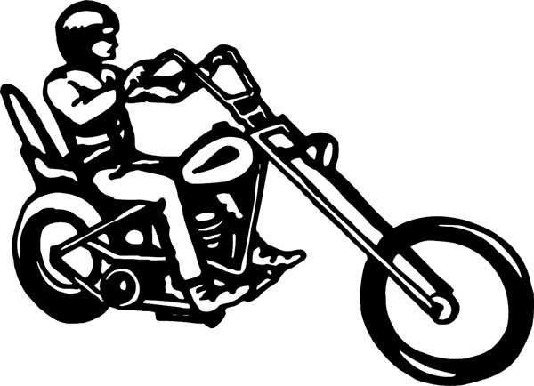 Chopper with Rider graphic sticker. Customize on line. motorcycleM023- chopper decal