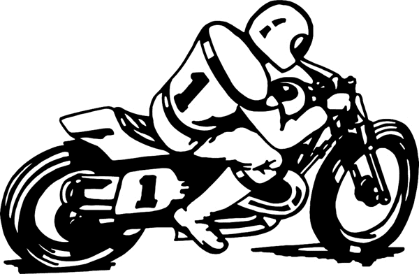motorcycleM024- Motorcycle racer #1 vinyl decal. Personalize on line. 