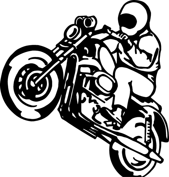 Motorcycle and rider action graphic sticker. Customize on line. motorcycleM027- motocyle decal