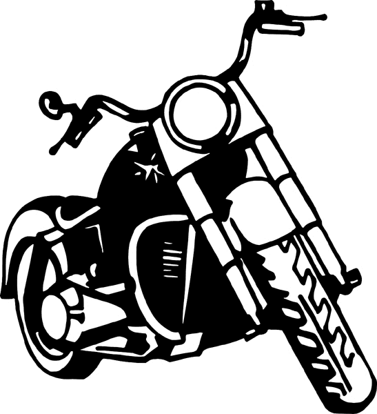 Parked Motorcycle vinyl sticker. Personalize on line. motorcycleM038- motorcyle decal