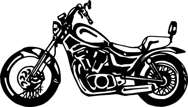 Parked Motorcycle vinyl sticker. Customize on line. motorcycleM045