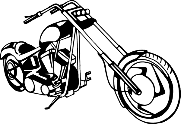 Parked Chopper vinyl decal. Customize on line. motorcycleM052