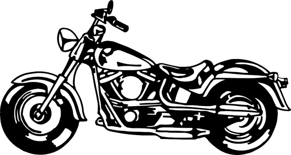 Parked Motorcycle graphic vinyl decal. Customize on line. motorcycleM053