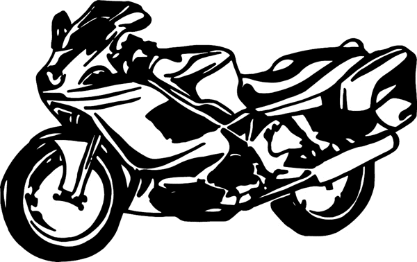 motorcycleM060- Sleek motorcyle graphic decal. Customize on line. 
