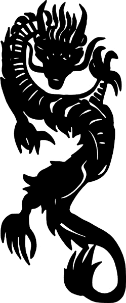 motorcycleM090 - Dragon silhouette vinyl decal striping. Personalize on line. 