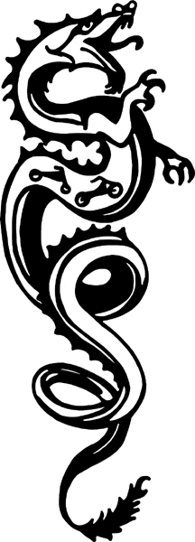 Snake-like Dragon graphic vinyl decal. Customize on line. motorcycleM095 