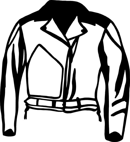 motorcycleM124 - Leather jacket graphic vinyl decal. Customize on line. 