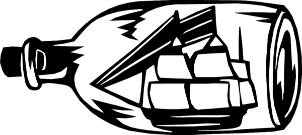 Ship In A Bottle vinyl decal. Customize on line. nauticalshipbotl