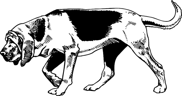 Hound dog vinyl sticker. Customize on line. pets0168 - ole hound dog decal