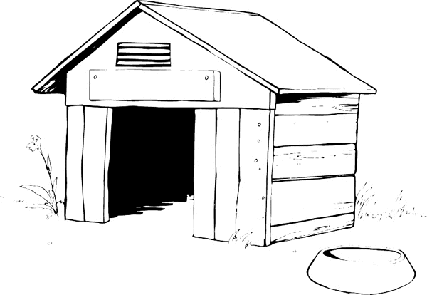 Wooden Dog House vinyl sticker. Customize on line. pets0204 - dog house decal