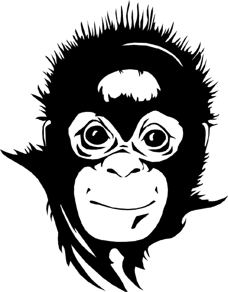 Orangutan Head vinyl sticker. Personalize on line. wildlifeorangtan