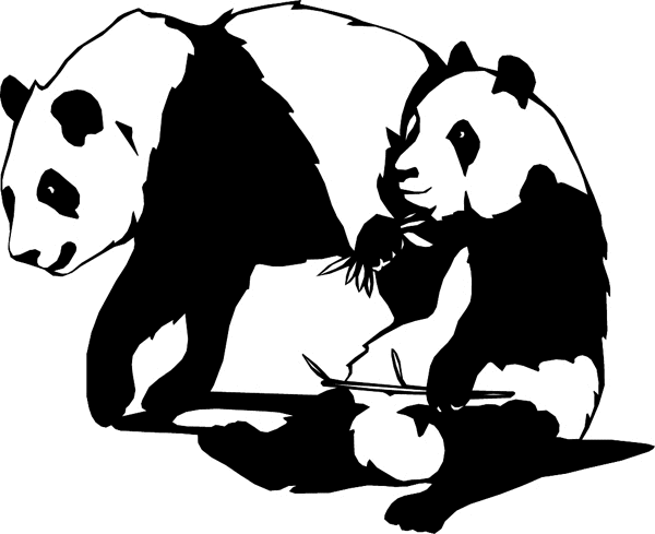Two Pandas graphic vinyl decal. Customize on line. wildlifepandas