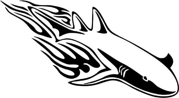 Flaming Dolphin Mascot vinyl graphic decal. Personalize on line. animal-flames-0048b