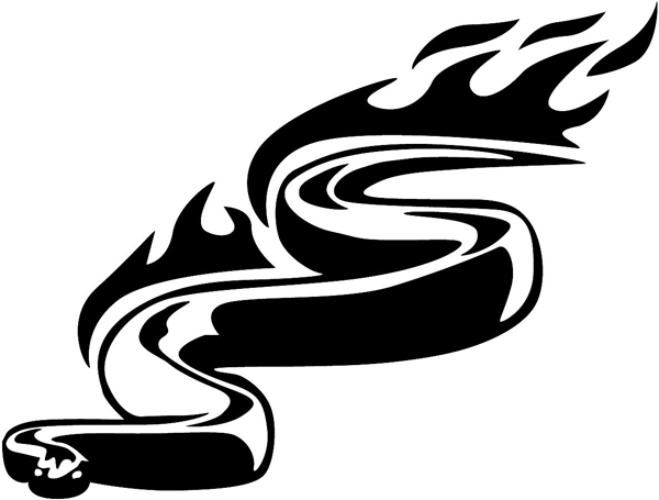 Flaming Snake vinyl decal. Personalize on line.  animal-flames-0064b