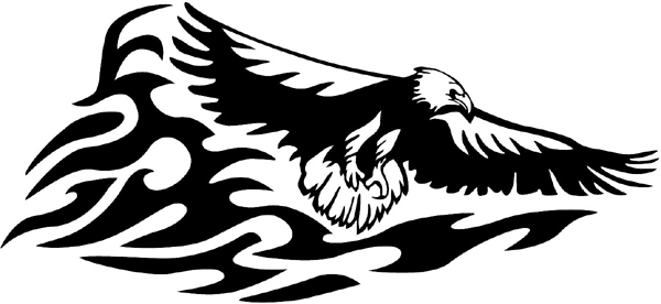 Flaming Eagle vinyl graphic decal. Beautiful Mascot Choice!  Customize on line. animal-flames-0075b