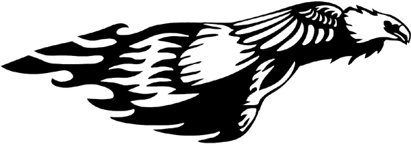 Eagle Mascot in Flames graphic vinyl sticker personalized on line. animal-flames-0076b
