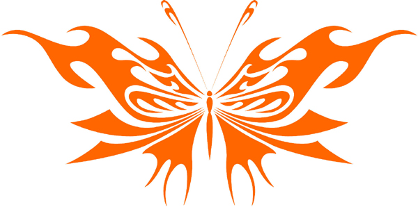 Flame-like Butterfly graphic vinyl decal customized on line. butterflies-bflies_014