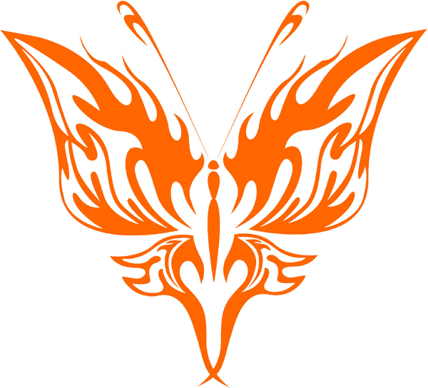 Flame-like Butterfly graphic vinyl decal. Personalize on line. butterflies-bflies_021