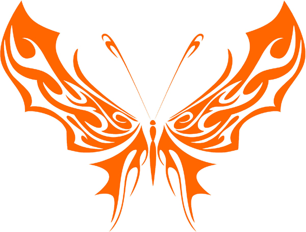 Flame-like Butterfly vinyl graphic decal customized on line as you order. butterflies-bflies_035