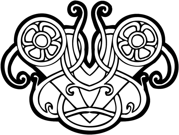 Celtic flowery emblem vinyl decal. Customize on line. celtic-decal-co_0017w