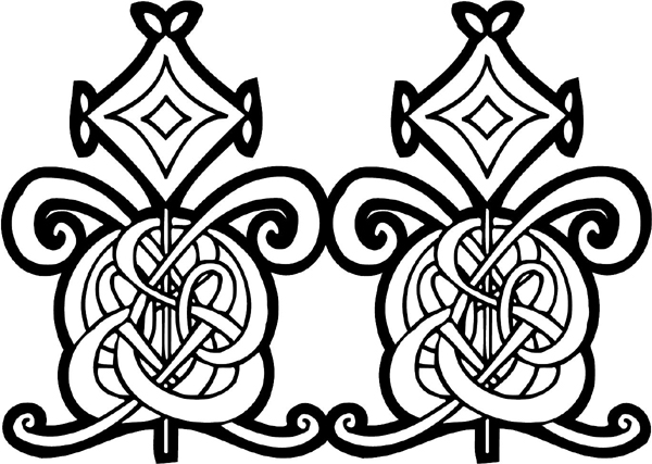 Twin Celtic Emblems vinyl graphic decal. Customize on line. celtic-decal-co_0019w