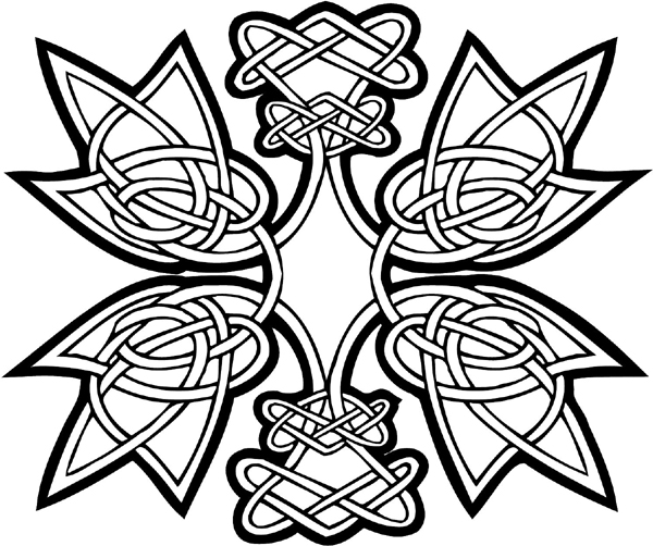 Four Petal Celtic Emblem vinyl decal. Customize on line. celtic-decal-co_0057w