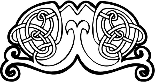 Celtic scrolled symbol vinyl sticker. Personalize on line. celtic-decal-co_0095w