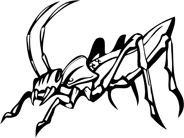 Long Legged Insect with feelers vinyl decal. Personalize on line. insect-decal-pi_027