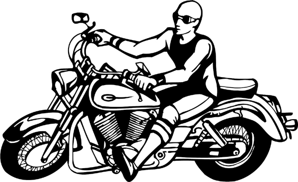 Thunder-cycle with lightly clad rider vinyl decal. Personalize on line. thunder-cycle-tc_023