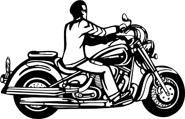 Thunder-Cycle Rider, No Helmet, vinyl sports sticker customized on line. thunder-cycle-tc_029